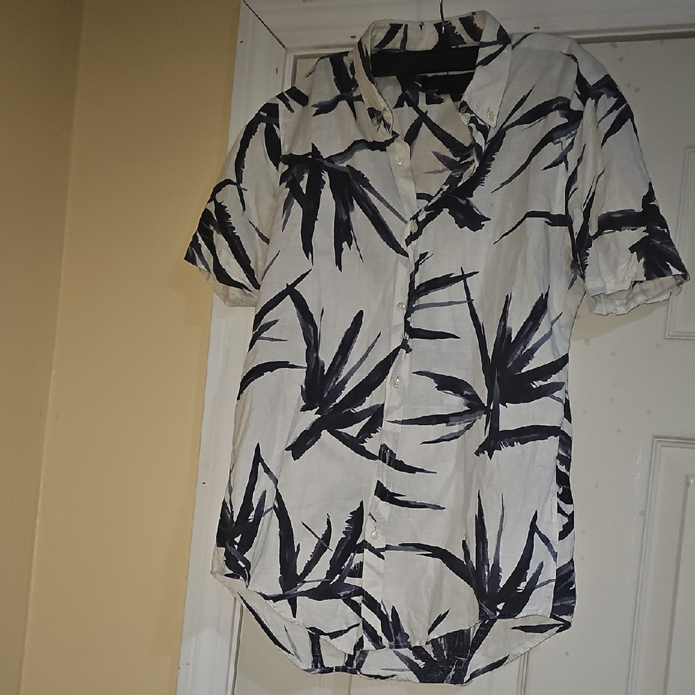 Zara Black and White Casual Button Down Shirt